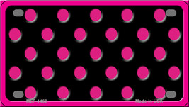 Pink Black Polka Dot Novelty Mini Metal License Plate Tag - £12.02 GBP