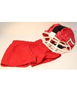 Build A Bear BAB Red Shorts &amp; Unbranded Football Helmet # 7 Plush-Clothing - $9.87