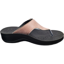 Aerothotic Flip Flop Sandal Women Size 37 Black Split Toe Supportive Rubber Sole - £19.54 GBP