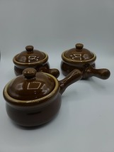 HIC Harold Import Co. Brown Ceramic Stoneware 14 oz French Onion Soup Set of 3 - £15.02 GBP