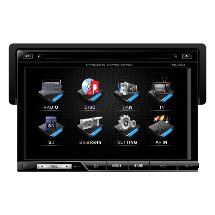 Power Acoustik PD710B 7" Single-DIN In-Dash LCD Touchscreen Receiver with DVD, - $140.99