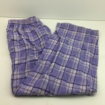 Cherokee Womens Purple Plaid Pajama Comfy Lounge Pants Bottoms Elastic Waist XL - £16.02 GBP