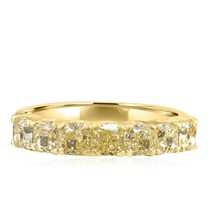7 Stein Kostüm Gelb 1.58 Karat Kissen Diamant Band 18k Gold - $76,370.21 MXN