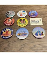 Vintage Lot Of 9 Disney Souvenir Buttons Mickey Goofy Donald Duck Cruise... - $14.84