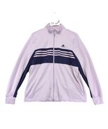 Vtg Y2K Adidas Purple Full Zip Track Jacket Women&#39;s L Breathable Mock Ne... - $35.00 CAD