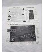 Lords Of Magic PC Video Game Quick Reference Sheet Only - €8,41 EUR