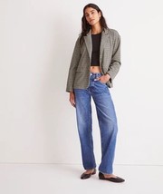 NWT Madewell Oversized Knit Blazer in Houndstooth XXS Black Gray Soft Jacket - £30.05 GBP