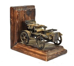  Antique Car Metal Wood Bookend Vintage   - £26.07 GBP