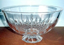 New Vera Wang Fidelity Footed 10&quot; Crystal Bowl Vertical Cuts Wedgwood Germany - £39.36 GBP