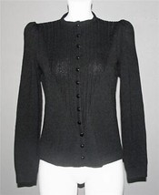 VTG St. John I. Magnin Black 12 Faceted Button Sweater Cardigan Wm&#39;s M EXC WORN? - £58.33 GBP