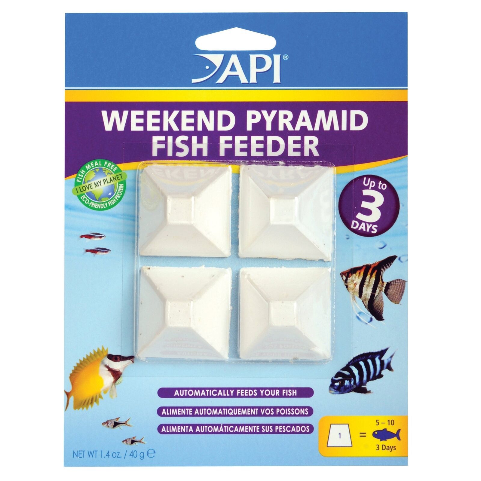 Primary image for API 3-Day Pyramid Fish Feeder - Slow-Release Nutritious Pellets for Weekend Feed