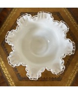 Vintage Fenton White Milk Glass Bowl, Silver Crest Spanish Lace, Ruffled... - $72.81 CAD