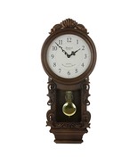 Bedford Clock Collection Chestnut Chiming Pendulum Wall Clock - £99.40 GBP