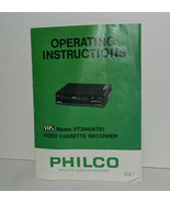 Philco VT3040AT01 Original VCR Operating Instructions Manual - Excellent Cond.