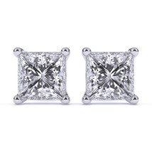 0.50 Ct Natural Diamond SI Clarity Square Shape Solitaire Studs. - £628.70 GBP