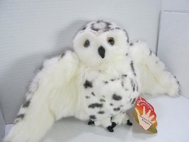 Folkmanis Folktail Furry Folk Hand Puppet Owl 20&quot; Snowy Hand Head Spins ... - £16.20 GBP