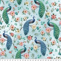 Peacock Arbor Sewing Fabric Pre-cut Cotton 1 Yard X 44 Inch Craft David Textiles - $16.83