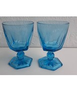 Fostoria (2) Large Size Crystal Virginia Blue Water Goblet Ice Tea Goble... - $49.99