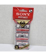 Sony Blank Audio MICROCASSETTE TAPES MC-60 60 Minutes 3 Pack NEW SEALED ... - £9.82 GBP