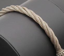 BALI 925 Sterling Silver - Vintage Twisted Ropes Beaded Thick Bracelet -... - £153.28 GBP