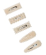 FAUX PEARL HAIR BARRETTES 5-PACK - $16.45 CAD