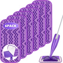 6 Pack Reusable Mop Pads Compatible with Swiffer Wet Jet Mops Microfiber... - $33.79
