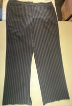 George Dress Pants Ladies 18 Average Black With White Pinstripes  - $11.84