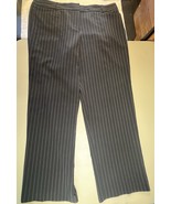 George Dress Pants Ladies 18 Average Black With White Pinstripes  - $218.05 MXN