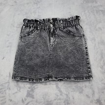 Wild Fable Skirt Womens S Black Mini Elastic Waist Button Zip Pocket Denim - $23.75