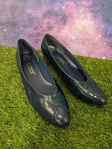 Cobbie RetroFlex System Teal Snakeskin Print Leather Slip-On Women&#39;s Shoes Sz 10 - £9.75 GBP