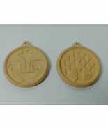 Museum of Folk Art Cookie Shortbread Clay Mold Set of 2 Tree Flowers - $17.95