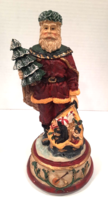 Windsor Collection Musical Music box Old World Santa Figure Works ~8.5” - £19.36 GBP