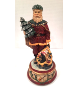 Windsor Collection Musical Music box Old World Santa Figure Works ~8.5” - £18.97 GBP