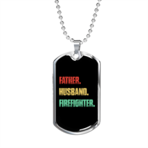 To My Husband Father Husband Firefighter Necklace Stainless Steel or 18k Gold D - £37.18 GBP+