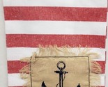 1 (One) Tea Towel with Patch (14&quot;x24&quot;) NAUTICAL,ANCHOR ON STRIPES, TL - $7.91