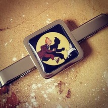 Unique ADVENTURES OF TINTIN TIE CLIP bar slide COMIC belgian SNOWY vinta... - $10.12