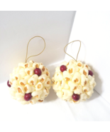 2 Plastic Blow Mold on Styrofoam Vtg Popcorn Ball 3.25&quot; Ornaments Cranbe... - £18.87 GBP