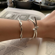 Foxanry Minimalist 925 Stamp Bracelet Fashion Creative Braided Winding Vintage H - £11.66 GBP