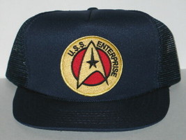 Star Trek TOS Enterprise Logo Embroidered Patch on a Blue Baseball Cap Hat - £11.42 GBP