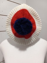 Vintage English Village Women Knitted Pom Pom Beret Winter Hat - £15.95 GBP