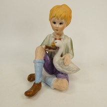 Ardalt-Lenwile Hand Painted Fine Porcelain Figurine Boy Feeding Goose Duck AFJH7 - £4.71 GBP