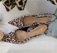 Zara Bnwt 2024. Leopard Slingback Shoes Animal Print Kitten Heel. 1237/310 - £69.97 GBP