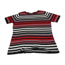 Sag Harbor Sweater Women&#39;s 1X Multicolor Striped Acrylic Round Neck Shor... - $25.15