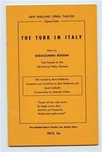 The Turk in Italry Opera Text New England Opera Theater  - £9.34 GBP