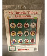 Dimensions  My Favorite Things Vintage 1990 Crewel 12 Holiday Ornaments ... - $13.17