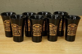 8PC Lot Black &amp; Gold Ceramic Shot Glasses WILD SPIRIT Barware Liquor Gla... - £27.68 GBP