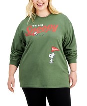 Love Tribe Womens Trendy Plus Size Long-Sleeve Snoopy T-Shirt,Desert Sage,3X - £35.17 GBP