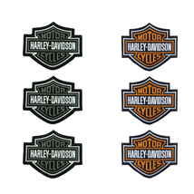 Harley Davidson Classic Gray &amp; Orange Logo Sew-on Patch Small embroidery... - £19.66 GBP