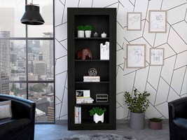 70" Black Five Tier Bookcase - $8,484.31 MXN