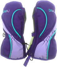 HEAD Jr Sweet Purple Vistula Blue Girls Insulated Ski Mittens Winter Glo... - $18.25